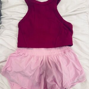 Lululemon Crop Tank Top & Shorts bundled together - size:4! In MINT condition!